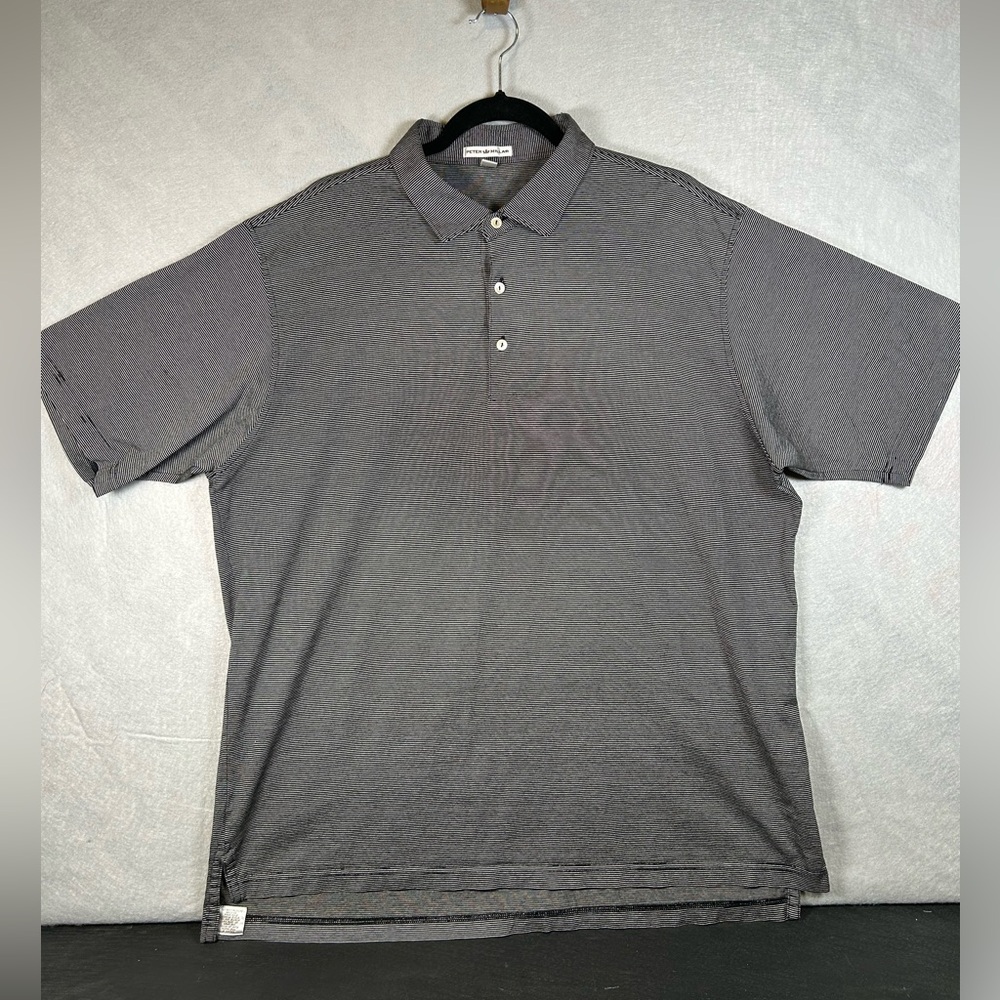 PETER MILLAR - MEN'S JUBILEE STRIPED POLO -‎ NAVY Size XL Golf ME0EK11S